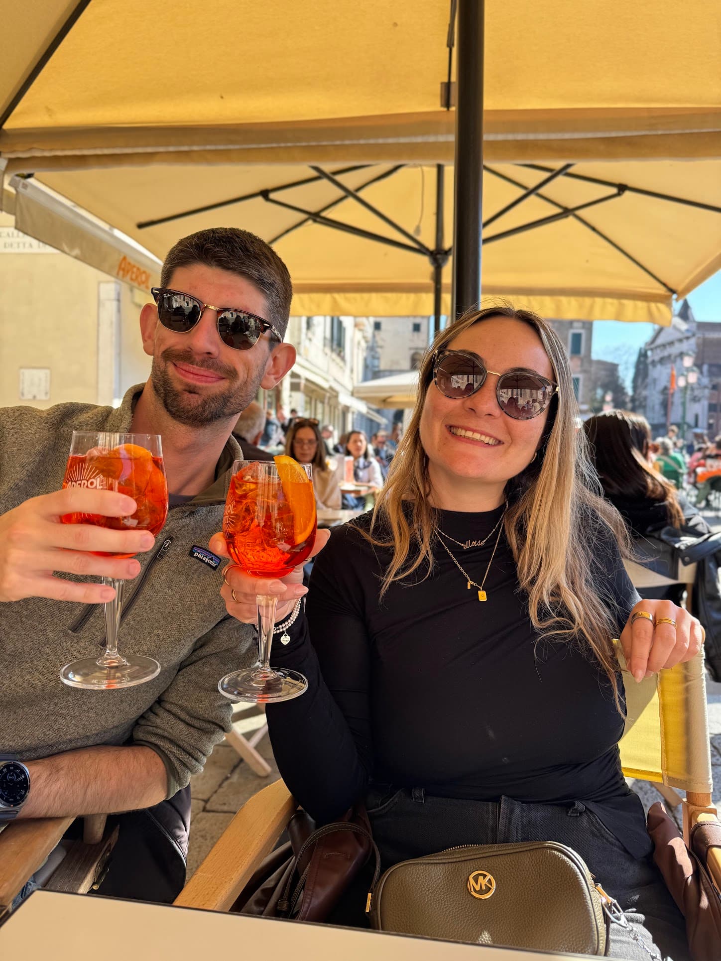 Aperols at Terrazza Aperol on Campo Santo Stefano