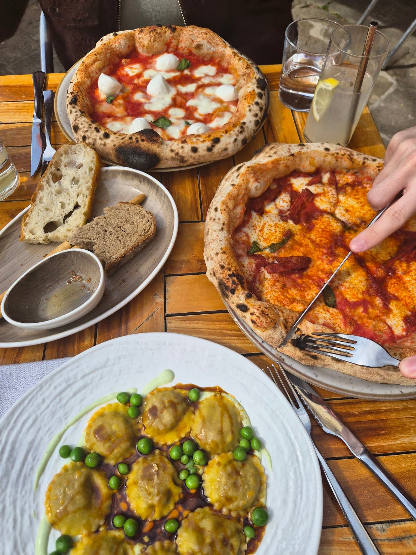 Pizza and pasta at Birraria La Corte