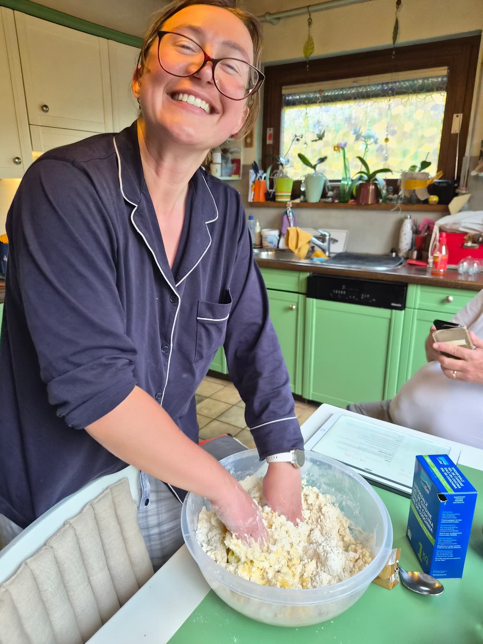 Caity making bread