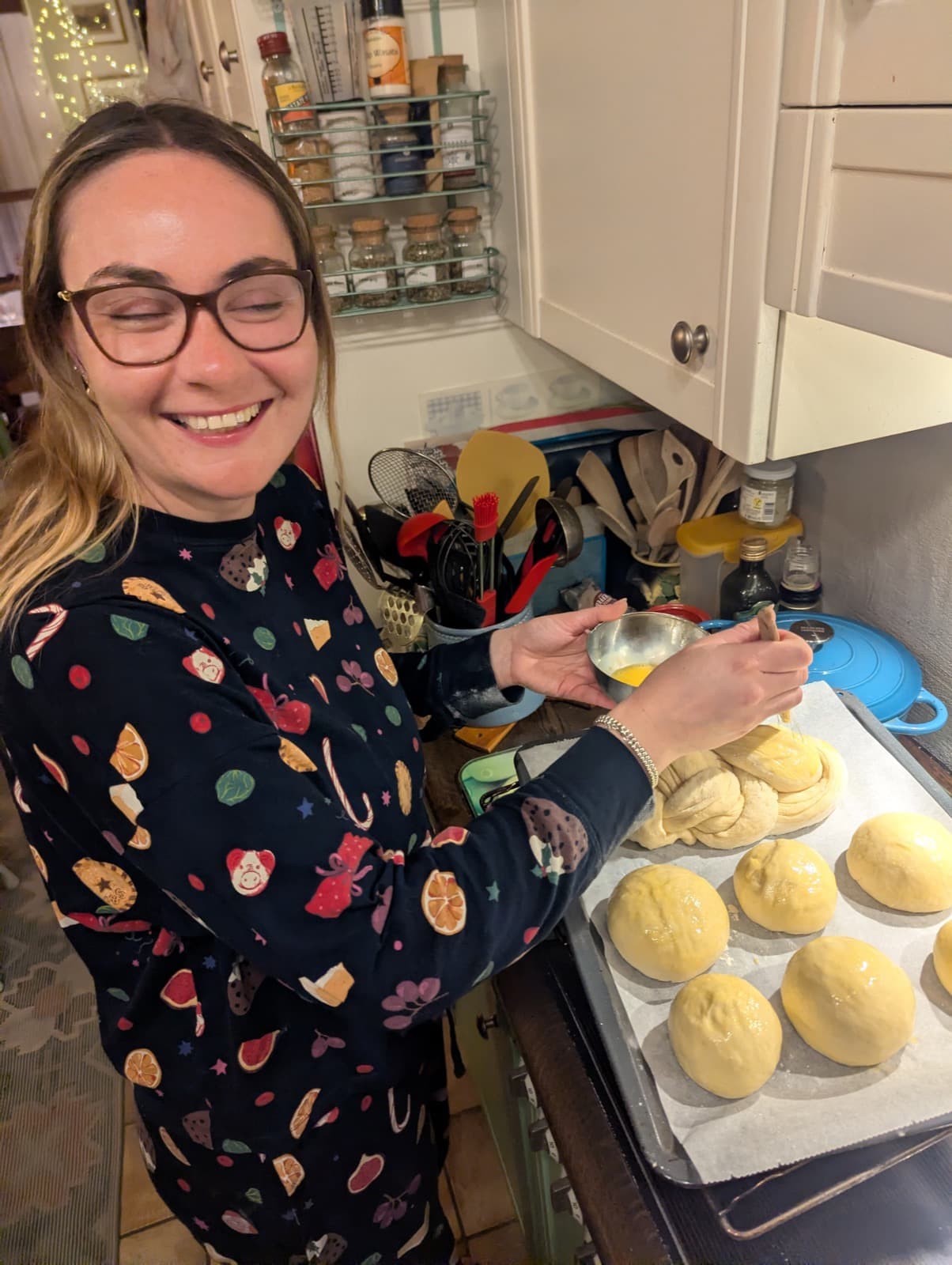 Ellie making bread