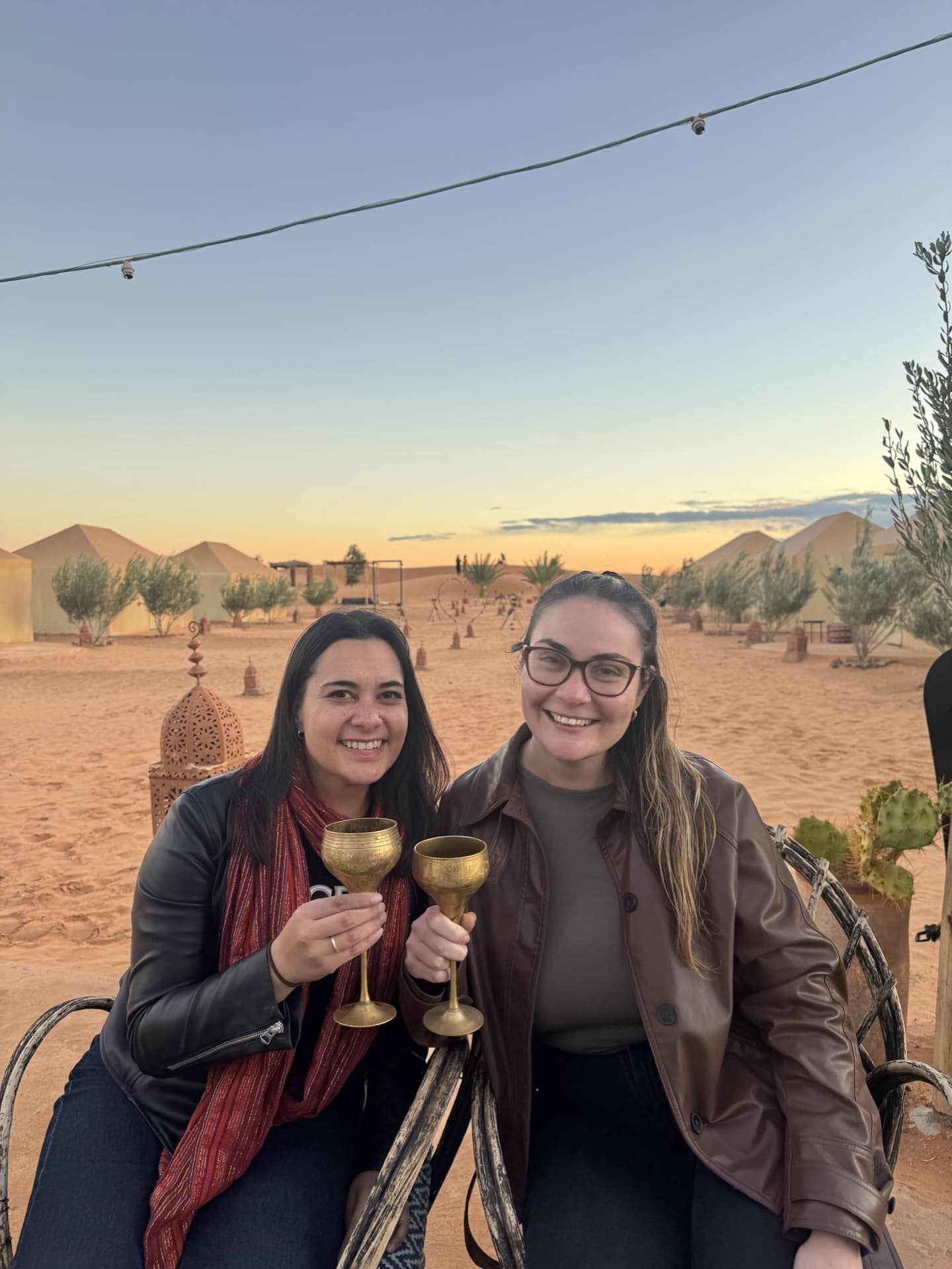 Jacqui and Ellie at Beldi Camp in the Sahara