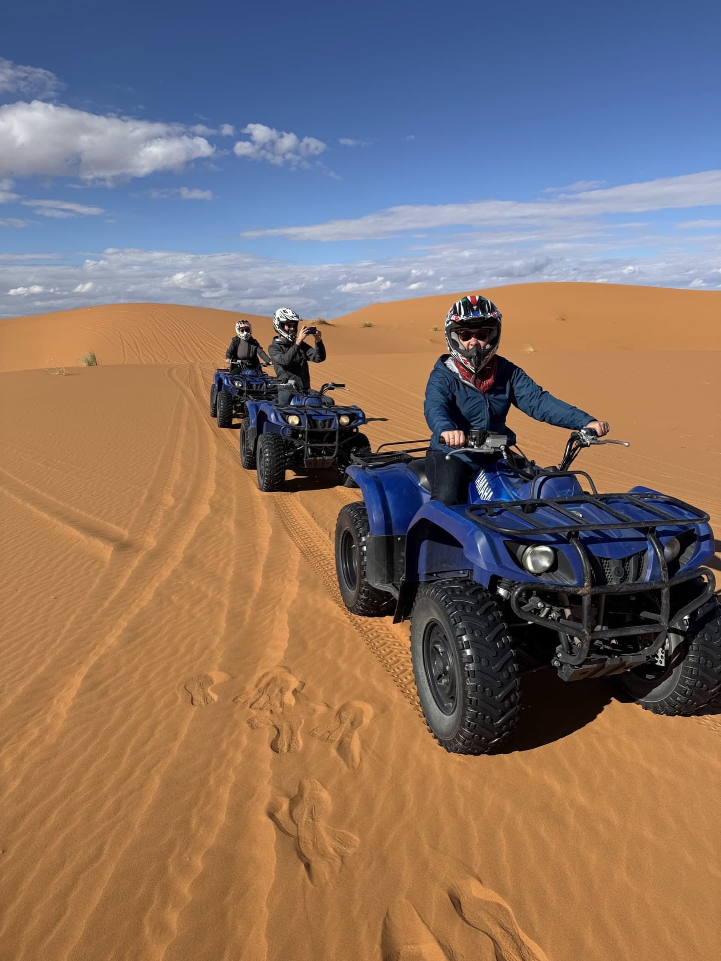 Quad-biking across the dunes of the Erg Chebbi