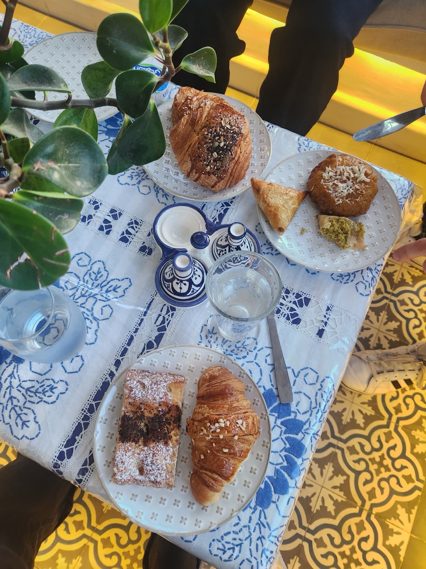 Pastries for breakfast at a café in Tangier